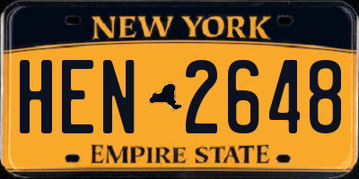 NY license plate HEN2648