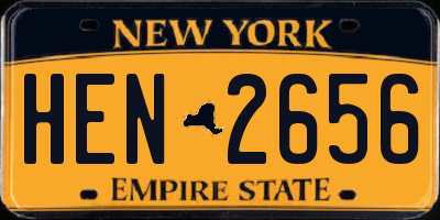 NY license plate HEN2656