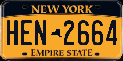 NY license plate HEN2664