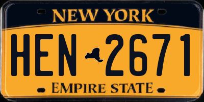 NY license plate HEN2671