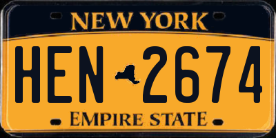 NY license plate HEN2674