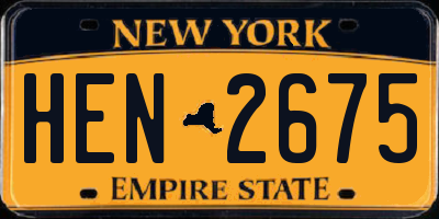 NY license plate HEN2675