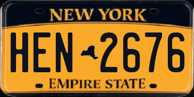 NY license plate HEN2676