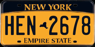 NY license plate HEN2678