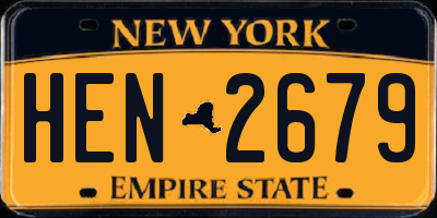 NY license plate HEN2679