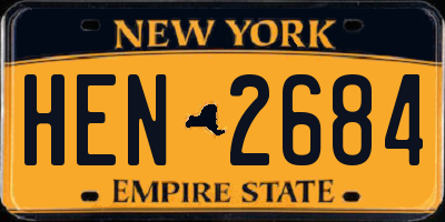 NY license plate HEN2684