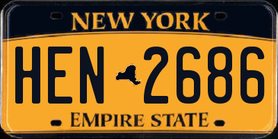 NY license plate HEN2686