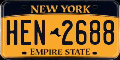 NY license plate HEN2688