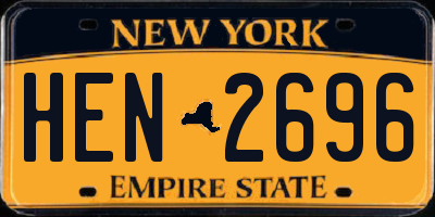 NY license plate HEN2696