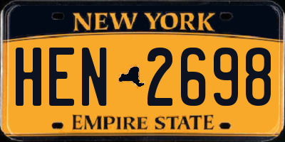 NY license plate HEN2698