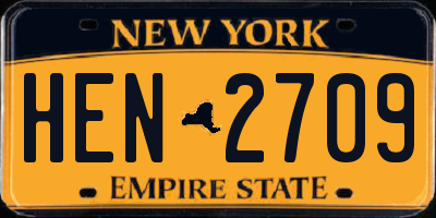 NY license plate HEN2709
