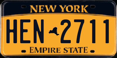NY license plate HEN2711