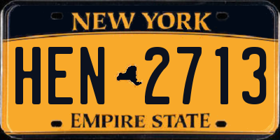 NY license plate HEN2713