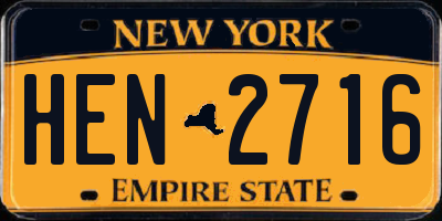 NY license plate HEN2716