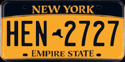 NY license plate HEN2727