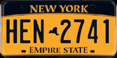 NY license plate HEN2741