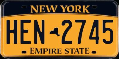 NY license plate HEN2745