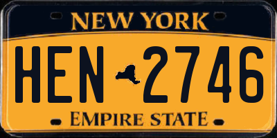 NY license plate HEN2746