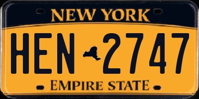 NY license plate HEN2747
