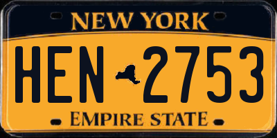 NY license plate HEN2753