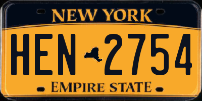 NY license plate HEN2754