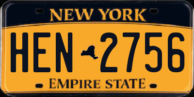 NY license plate HEN2756