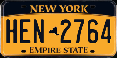 NY license plate HEN2764