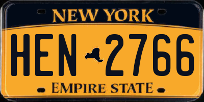 NY license plate HEN2766