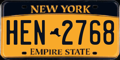 NY license plate HEN2768