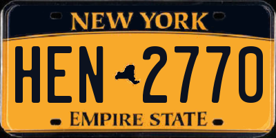 NY license plate HEN2770