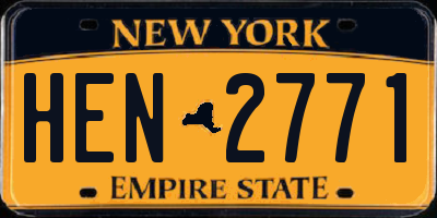 NY license plate HEN2771