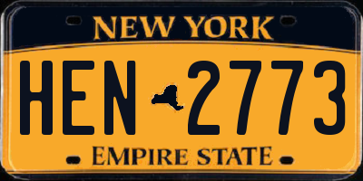 NY license plate HEN2773
