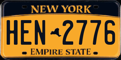 NY license plate HEN2776