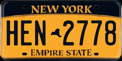 NY license plate HEN2778