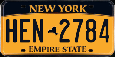 NY license plate HEN2784