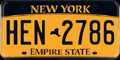 NY license plate HEN2786