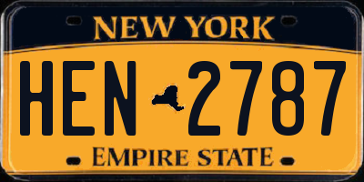 NY license plate HEN2787