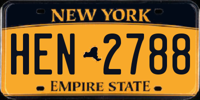 NY license plate HEN2788