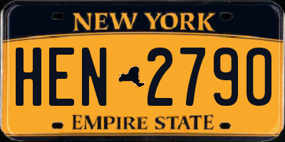 NY license plate HEN2790