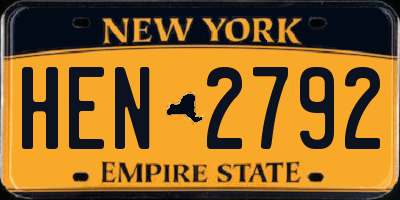 NY license plate HEN2792