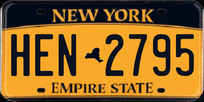 NY license plate HEN2795