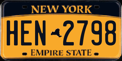 NY license plate HEN2798