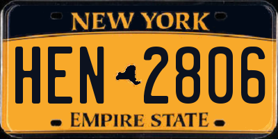 NY license plate HEN2806