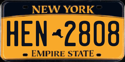 NY license plate HEN2808