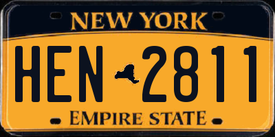 NY license plate HEN2811