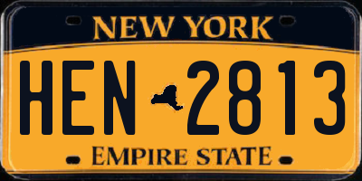 NY license plate HEN2813