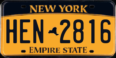 NY license plate HEN2816