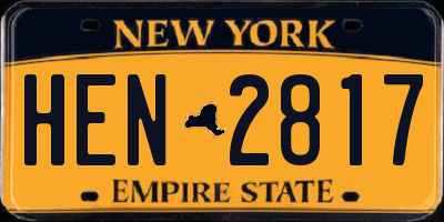 NY license plate HEN2817