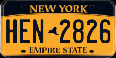 NY license plate HEN2826