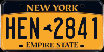NY license plate HEN2841